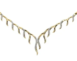 Naszyjnik z żółtego złota z brylantami - 0,27 ct - próba 585