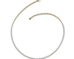 Naszyjnik z żółtego złota z brylantami - 45 cm, - 2,08 ct - próba 585