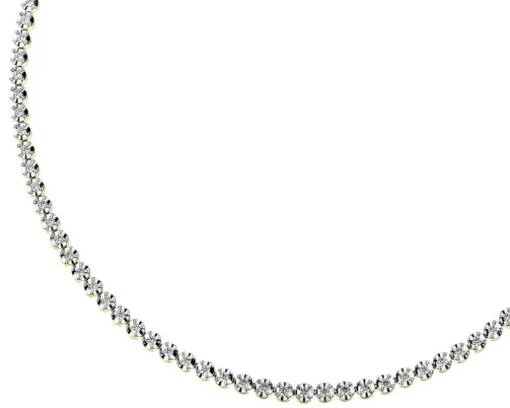 Naszyjnik z żółtego złota z brylantami - 45 cm, - 2,08 ct - próba 585