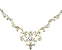 Naszyjnik z żółtego złota z brylantami - 0,45 ct - próba 585