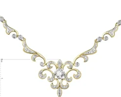 Naszyjnik z żółtego złota z brylantami - 0,45 ct - próba 585