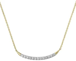 Naszyjnik z żółtego złota z brylantami - 0,10 ct - próba 585