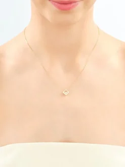 Naszyjnik z żółtego złota z brylantem - 0,08 ct - próba 585