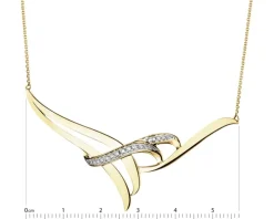 Naszyjnik z żółtego złota z brylantami - 0,15 ct - próba 585
