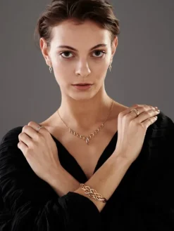 Naszyjnik z żółtego złota z brylantami - 0,25 ct - próba 585