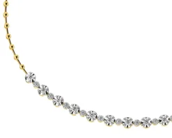 Naszyjnik z żółtego złota z brylantami - 45 cm - 0,89 ct - próba 585