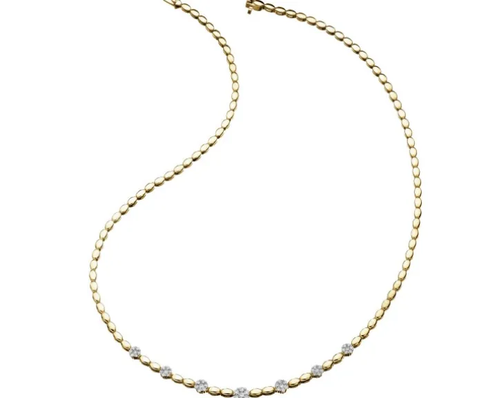 Naszyjnik z żółtego złota z brylantami - 0,63 ct - próba 585