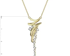 Naszyjnik z żółtego złota z brylantami - 0,28 ct - próba 585