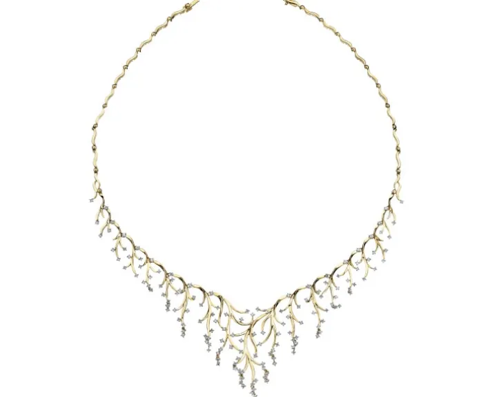 Naszyjnik z żółtego złota z brylantami - 2,77 ct - próba 585