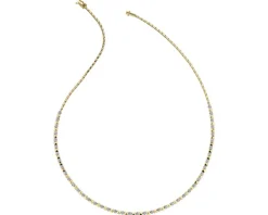 Naszyjnik z żółtego złota z brylantami - 45 cm - 0,45 ct - próba 585