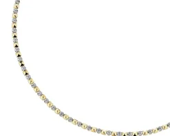 Naszyjnik z żółtego złota z brylantami - 45 cm - 0,45 ct - próba 585