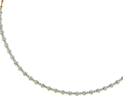 Naszyjnik z żółtego złota z brylantami - 43 cm - 0,87 ct - próba 585