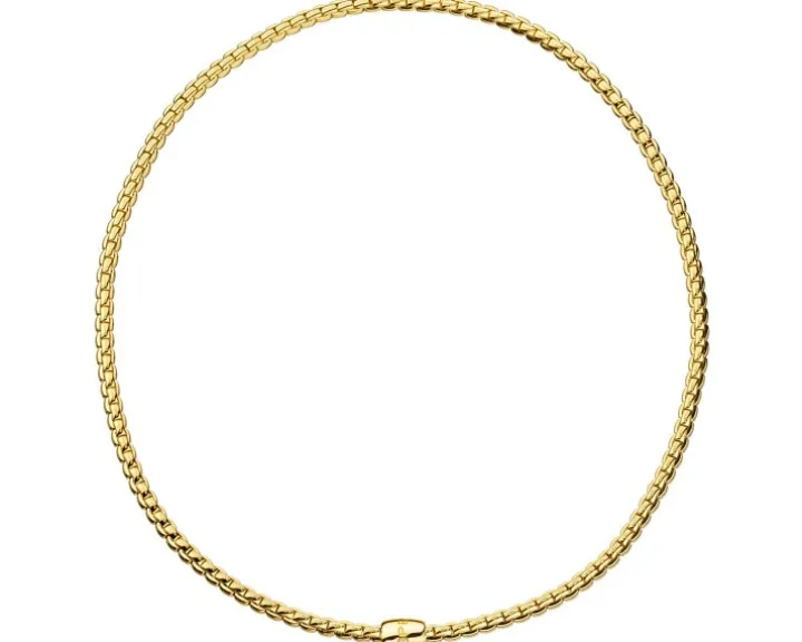 Naszyjnik z żółtego złota z brylantem - 40 cm - 0,01 ct - próba 750