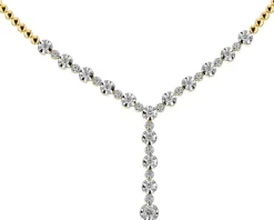 Naszyjnik z żółtego złota z brylantami - 43 cm - 1,05 ct - próba 585