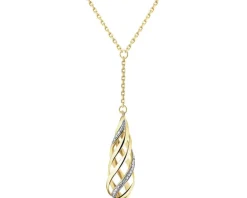 Naszyjnik z żółtego złota z brylantem - 0,003 ct - próba 375