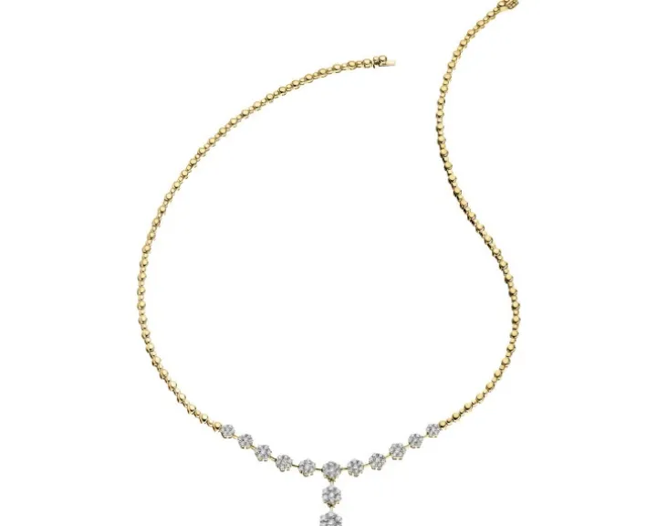 Naszyjnik z żółtego złota z brylantami - 1,91 ct - próba 585