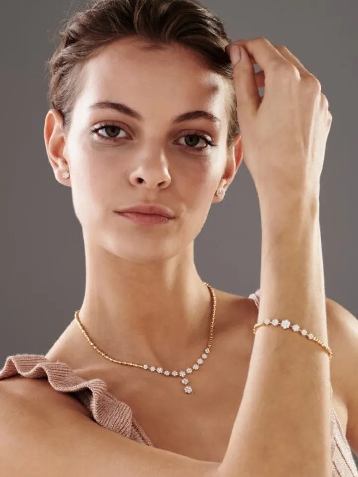 Naszyjnik z żółtego złota z brylantami - 1,91 ct - próba 585