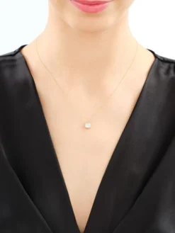 Naszyjnik z żółtego złota z brylantami - 0,25 ct - próba 585