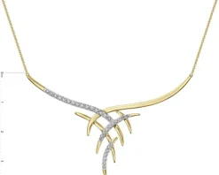 Naszyjnik z żółtego złota z brylantami - 0,35 ct - próba 585