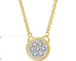 Naszyjnik z żółtego złota z diamentami - koło - 0,03 ct - próba 585