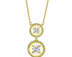 Naszyjnik z żółtego złota z diamentami - 0,40 ct - próba 585