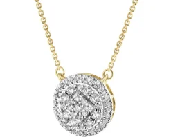 Naszyjnik z żółtego złota z diamentami - 0,25 ct - próba 585