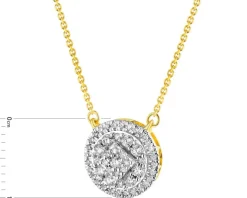 Naszyjnik z żółtego złota z diamentami - 0,25 ct - próba 585