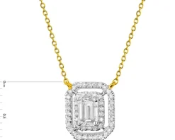 Naszyjnik z żółtego złota z diamentami - 0,29 ct - próba 585