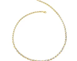 Naszyjnik z żółtego złota z diamentami - 45 cm - 0,06 ct - próba 375