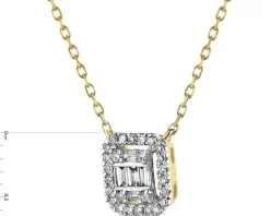 Naszyjnik z żółtego złota z diamentami - 0,08 ct - próba 585