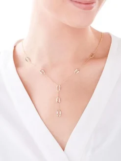 Naszyjnik z żółtego złota z diamentami - 0,04 ct - próba 585