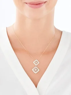 Naszyjnik z żółtego złota z diamentami - 0,27 ct - próba 585