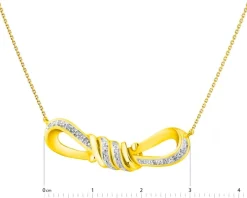 Naszyjnik z żółtego złota z diamentami - 0,04 ct - próba 375