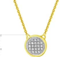 Naszyjnik z żółtego złota z diamentami - koło - 0,06 ct - próba 585