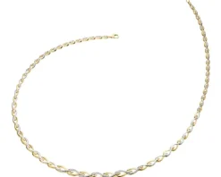 Naszyjnik z żółtego złota z diamentami - 0,10 ct - próba 585