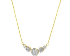 Naszyjnik z żółtego złota z diamentami - 0,25 ct - próba 585