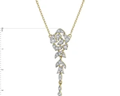 Naszyjnik z żółtego złota z diamentami - 0,27 ct - próba 585