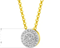 Naszyjnik z żółtego złota z diamentami - 0,12 ct - próba 585