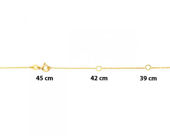 Naszyjnik z żółtego złota z diamentami i agatami - EKG serca - próba 375