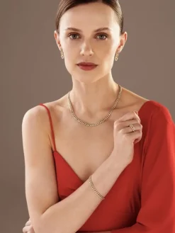 Naszyjnik z żółtego złota z diamentami - 1,00 ct - próba 585