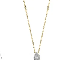 Naszyjnik z żółtego złota z diamentami - 0,11 ct - próba 585
