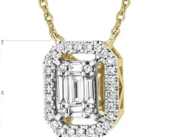 Naszyjnik z żółtego złota z diamentami - 0,20 ct - próba 585