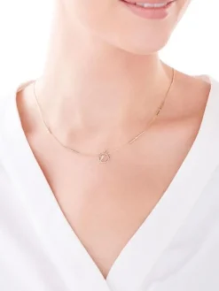 Naszyjnik z żółtego złota z diamentem - koło - 0,003 ct - próba 375