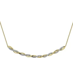 Naszyjnik z żółtego złota z diamentami - 0,25 ct - próba 585