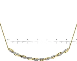 Naszyjnik z żółtego złota z diamentami - 0,25 ct - próba 585