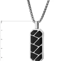 Naszyjnik ze stali szlachetnej z onyksem