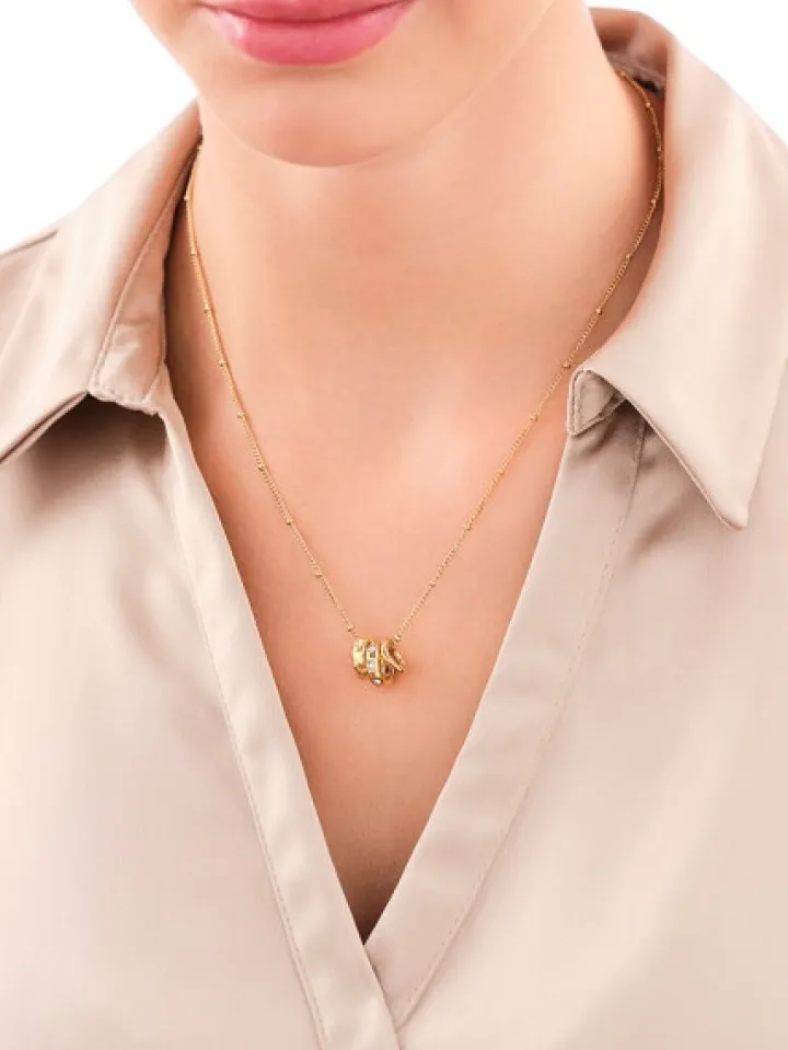 Naszyjnik ze stali szlachetnej z kryształami