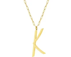 Naszyjnik ze stali szlachetnej - litera K