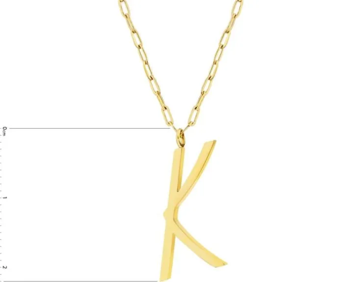 Naszyjnik ze stali szlachetnej - litera K