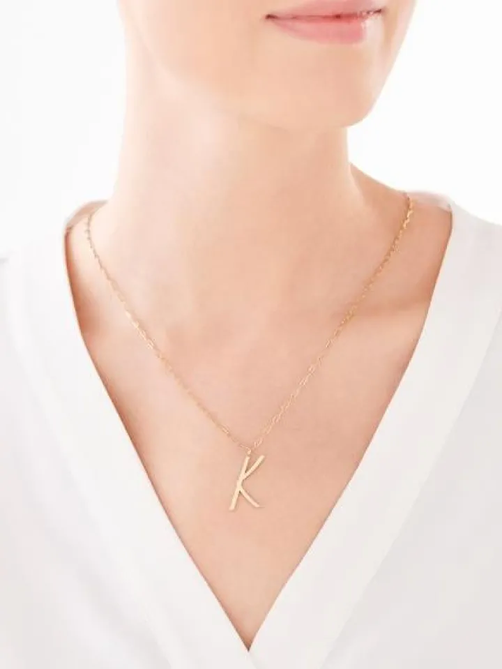 Naszyjnik ze stali szlachetnej - litera K